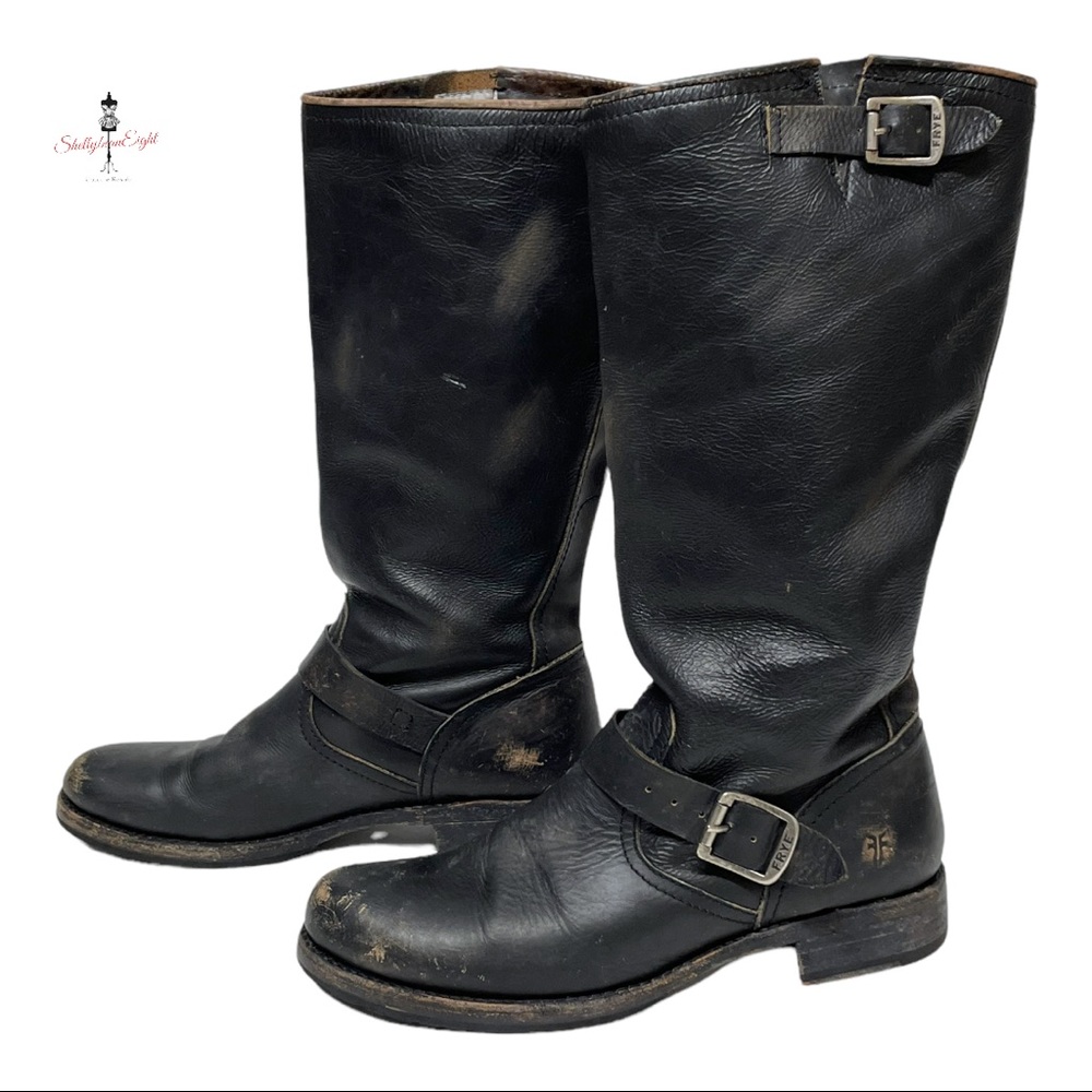 FRYE Free People Veronica Slouch Boots Stone Wash Factory Distressed 10